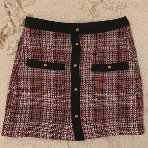Maroon Tweed Skirt